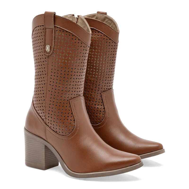 Moramora Bota Tac&oacute;n Para Mujer Camel Cod 140193... image number null