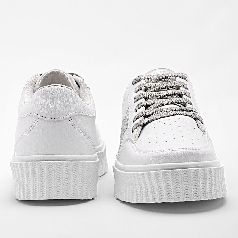 Moramora Tenis Chunky Para Mujer Blanco Plata C... image number null