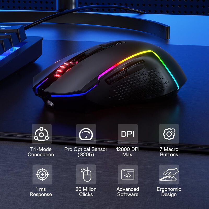 Rat&oacute;n Inal&aacute;mbrico Para Juegos Redragon M693 Lit... image number null