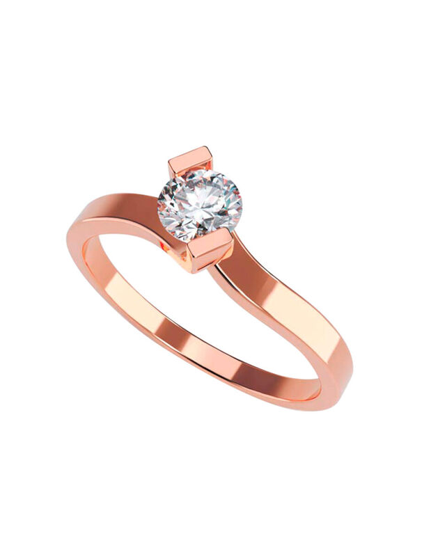 Anillo de Compromiso de 14K con Diamante de Lab... image number null