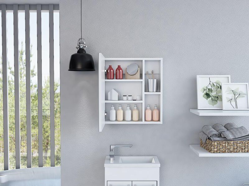 Gabinete Para Baño Paralhi, Blanco, Con Puerta ... image number null