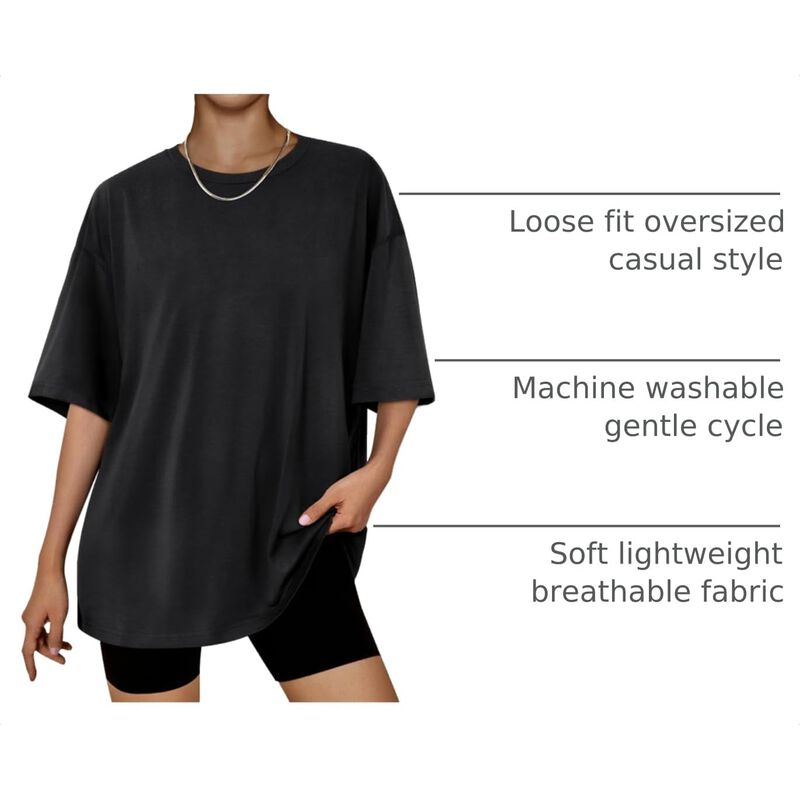 Camiseta Trendy Queen 3XL Negra Oversize Manga ... image number null