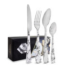 Juego de Cubiertos Marmol Plateados