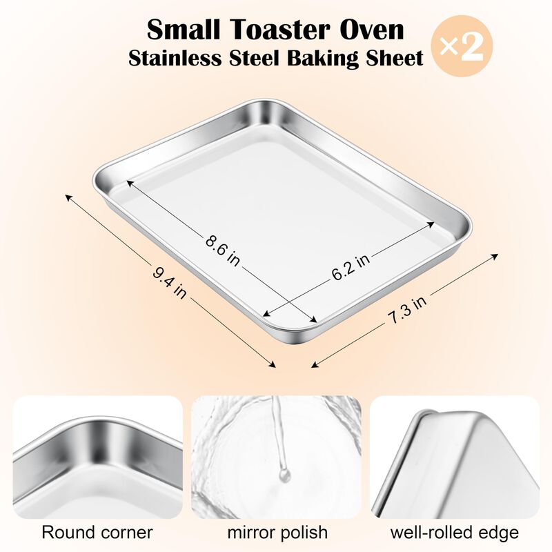 Bandejas para Hornear E-far 24x19 cm Acero Inox... image number null