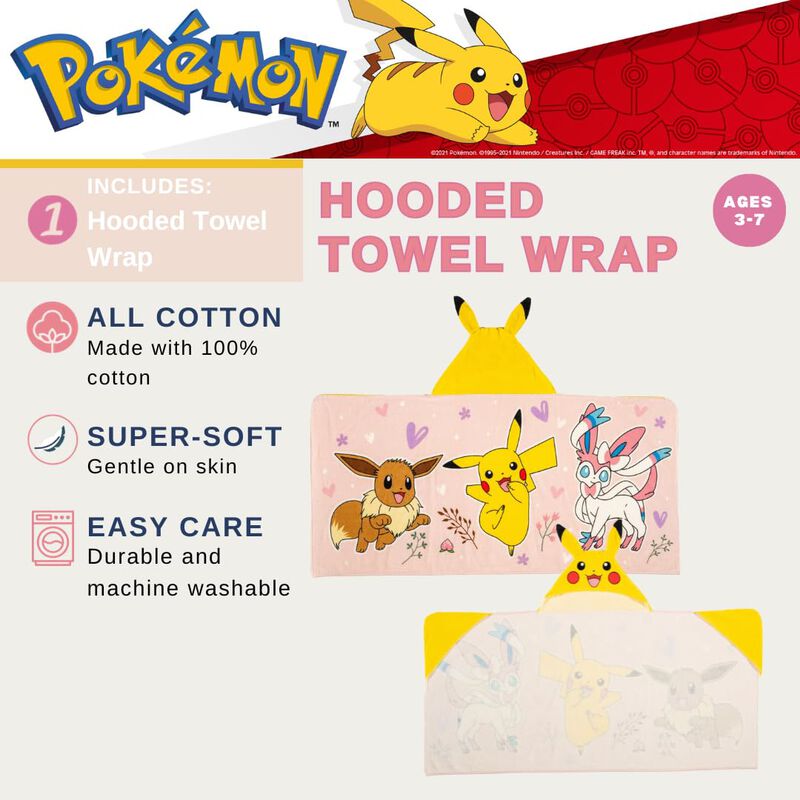 Toalla Con Capucha Franco Pok&eacute;mon Girl Anime Ki... image number null