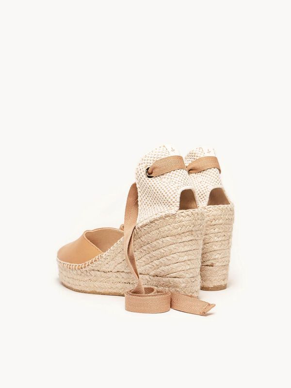 Alpargata de Cu&ntilde;a Alta Romero Marr&oacute;n Claro image number null