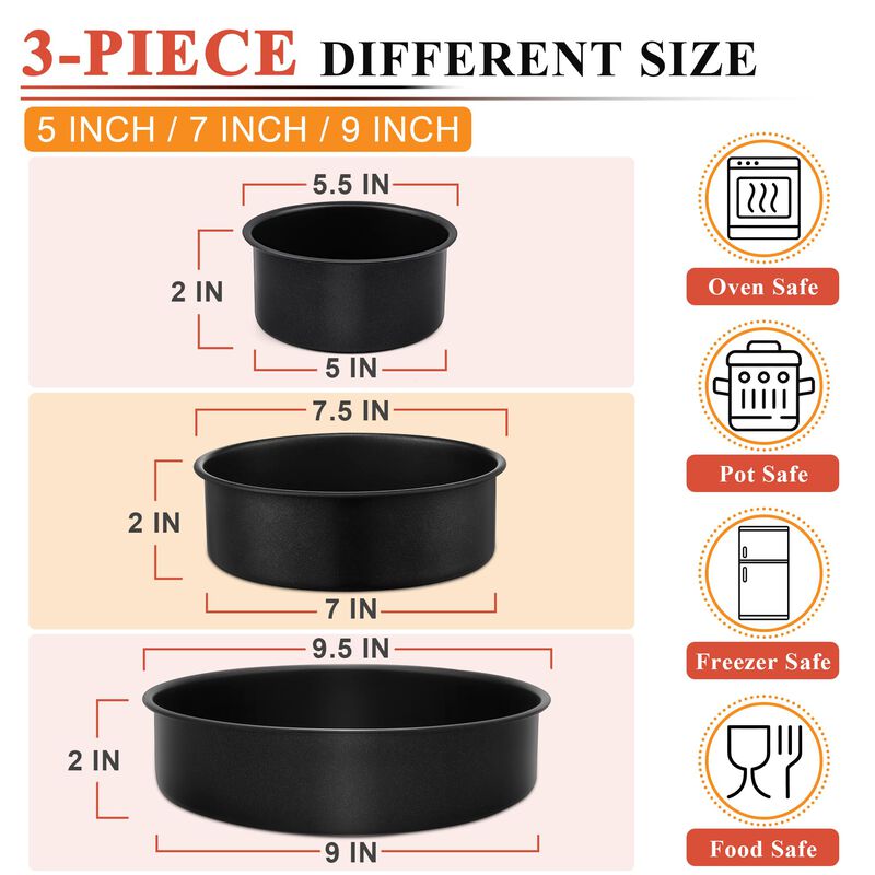 Juego de 3 Moldes para Pastel E-far (5/7/9 Pulg... image number null