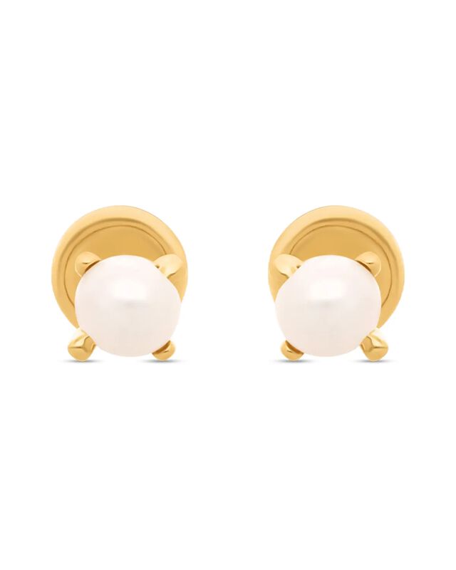 Broqueles De Oro Amarillo 14k Con Perla (3 Mm) image number null
