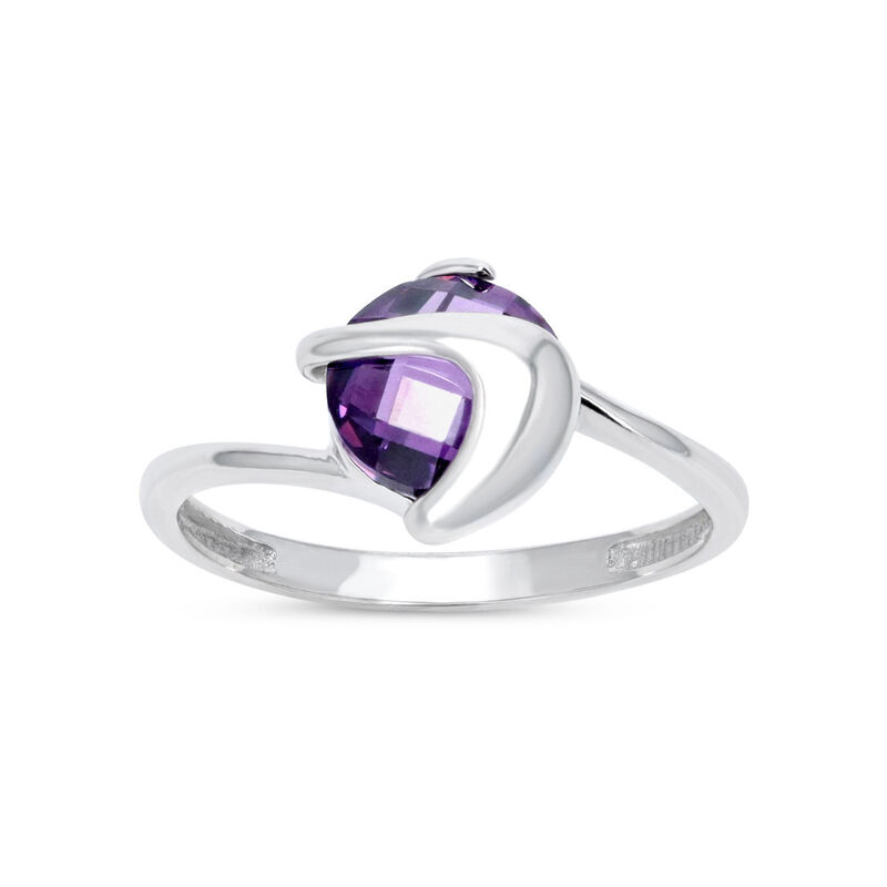 Anillo Promesa De Oro Blanco 14k Con Zirconia M... image number null