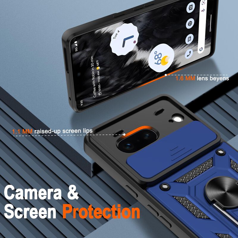 Funda Atump Pixel 7 con Soporte Giratorio Azul image number null