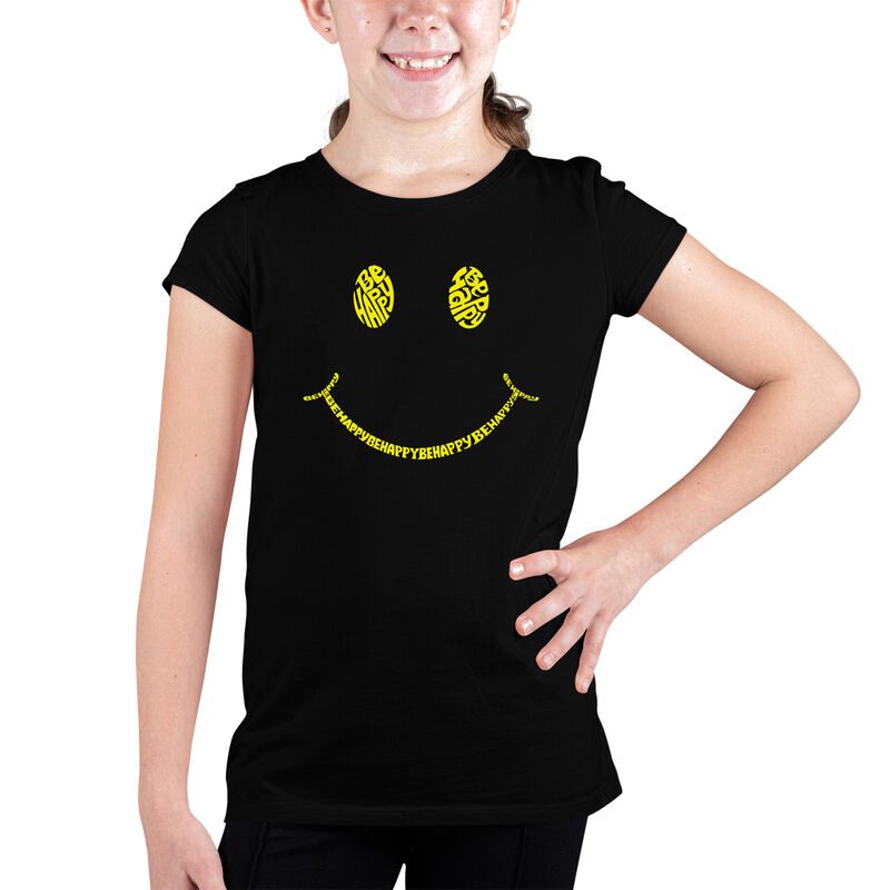 Camiseta Word Art Para Ni&ntilde;a - Be Happy Smiley F... image number null