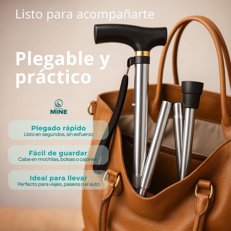 Bast&oacute;n Plegable con Correa para Caminar con Apo... image number null