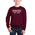Sudadera De Cuello Redondo Word Art Para Ni&ntilde;o - Barrios Populares En Bronx, Ny - Granate