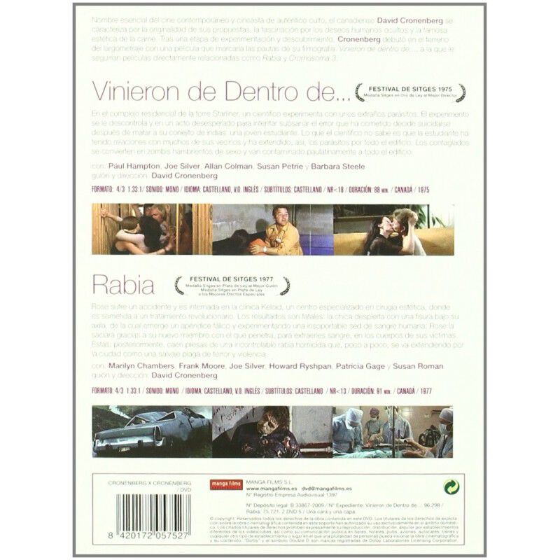 Cronenberg: Vinieron De Dentro De  Rabia [dvd] image number null