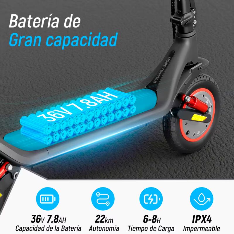 Scooter El&eacute;ctrico Honey Whale M1-Max Rojo image number null