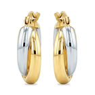 Arracadas De Oro Amarillo Y Blanco 14k (10 Mm Aprox)