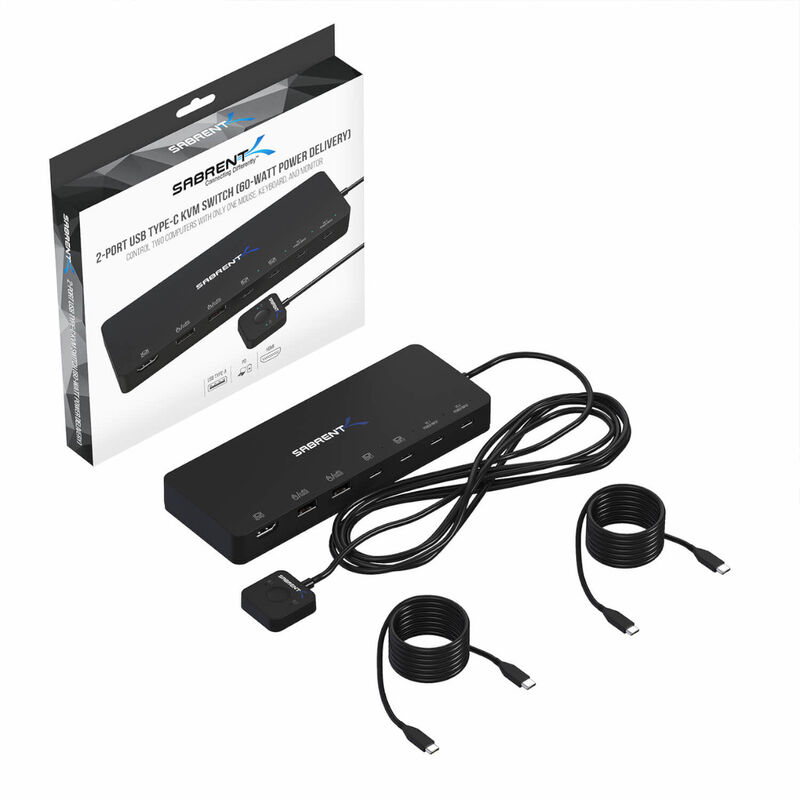 Conmutador KVM SABRENT USB-KCPD USB Tipo C de 2... image number null