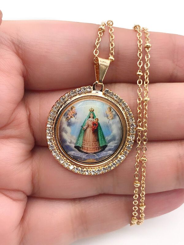 Collar Leslie Boules Virgen Caridad Del Cobre B... image number null