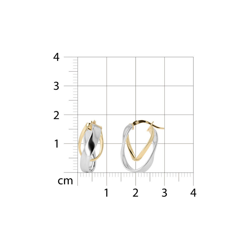 Arracadas Bicolor Oro 10k 18x12mm (sku B) | Biz... image number null