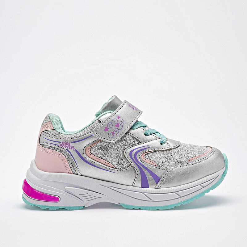 Lux-10 tenis para ni&ntilde;a plata rosa cod 140588-D image number null
