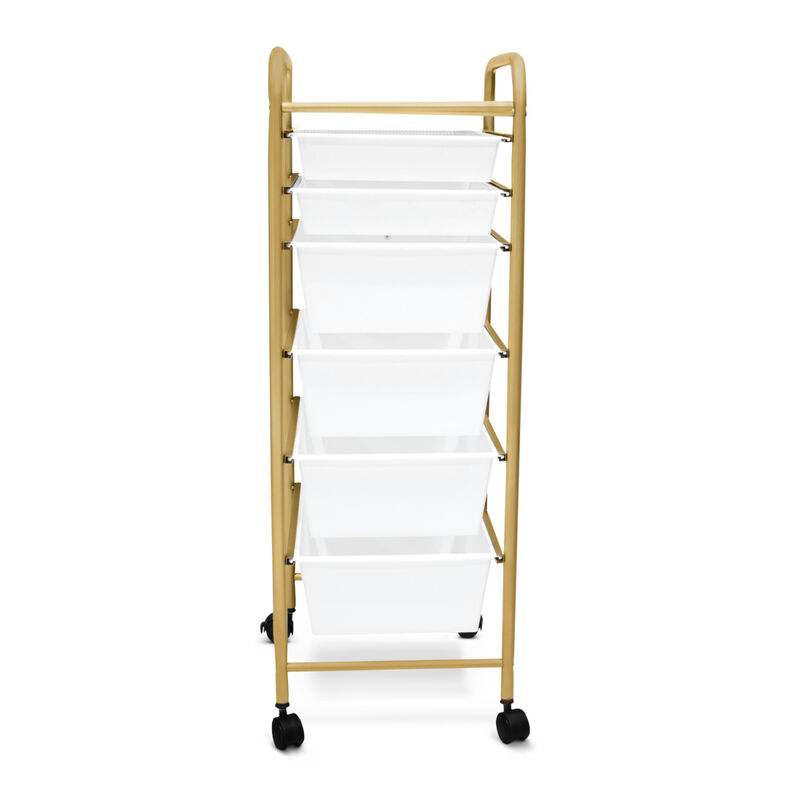 Carrito Organizador Multiusos  Blanco / Dorado ... image number null