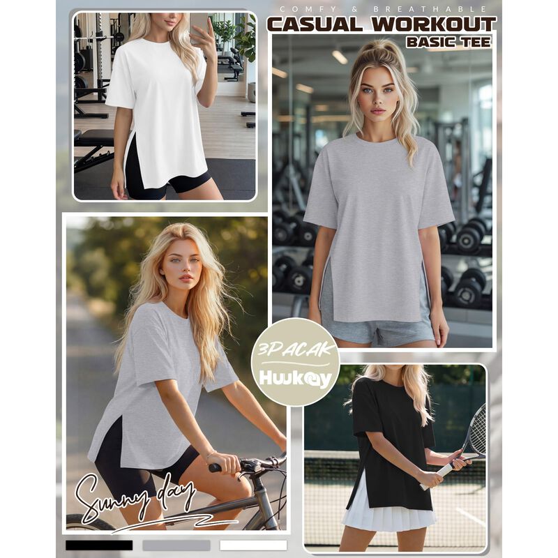Camiseta Huukeay Talla Xl, Pack De 3, 3 Colores image number null