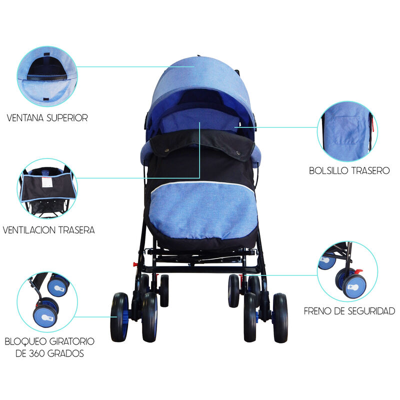 Carriola Plegable con Cubre-pies Aquila Azul Ha... image number null