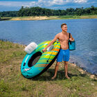 Salvavidas Circular con Agarraderas y Porta Hielera1.69m x 1.37m Verde con Amarillo caja (1)
