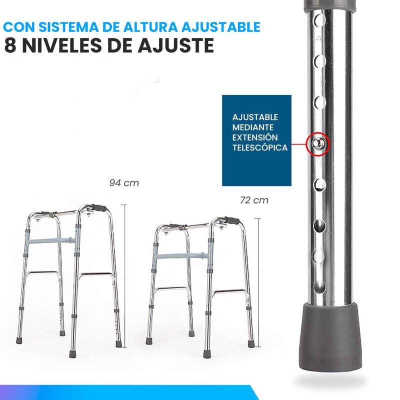 Andadera Para Adulto 2 En 1 | Altura Ajustable,... image number null