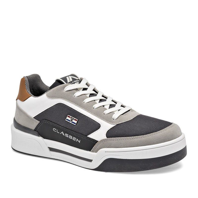 Clasben Tenis urbano para hombre gris blanco ca... image number null