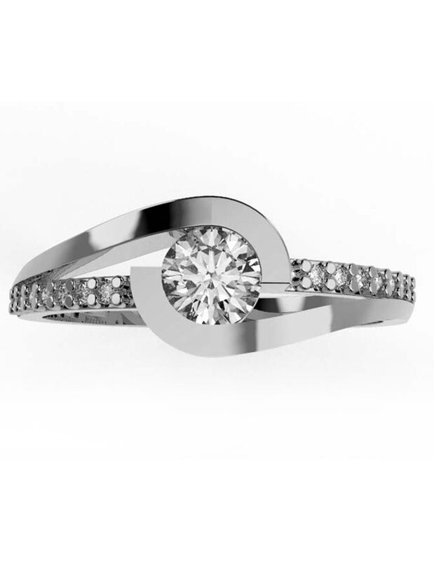 Anillo de Compromiso de 14K con Diamante de Lab... image number null