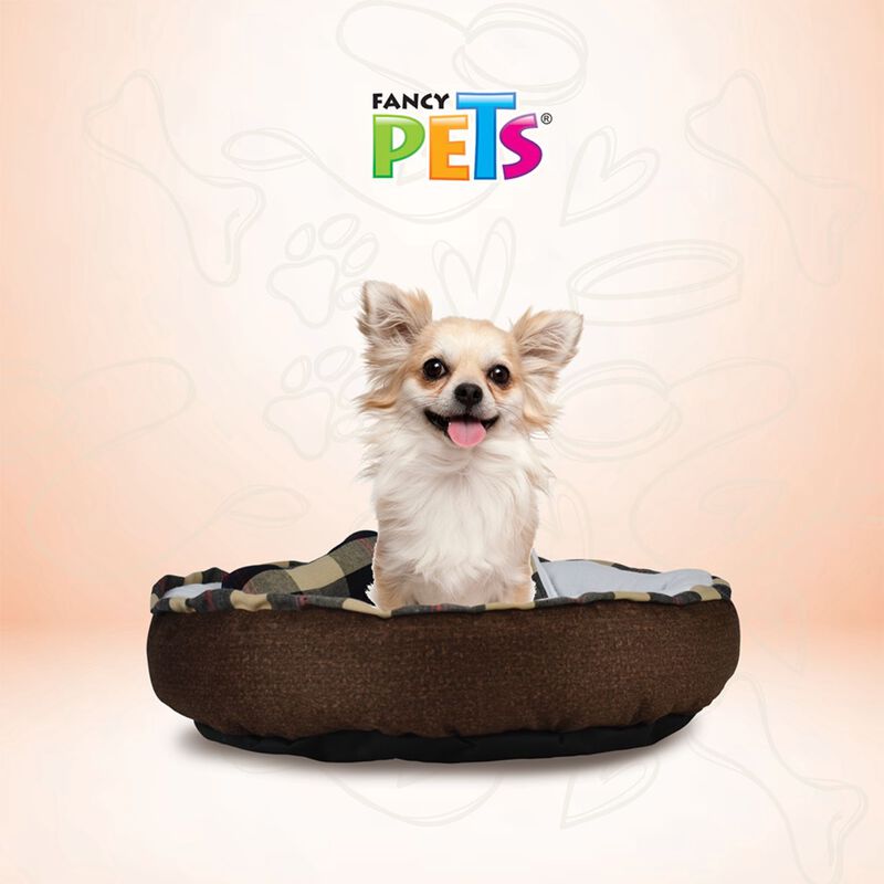 Fancy Pets Cama Blanca con Cuadros Azules con F... image number null