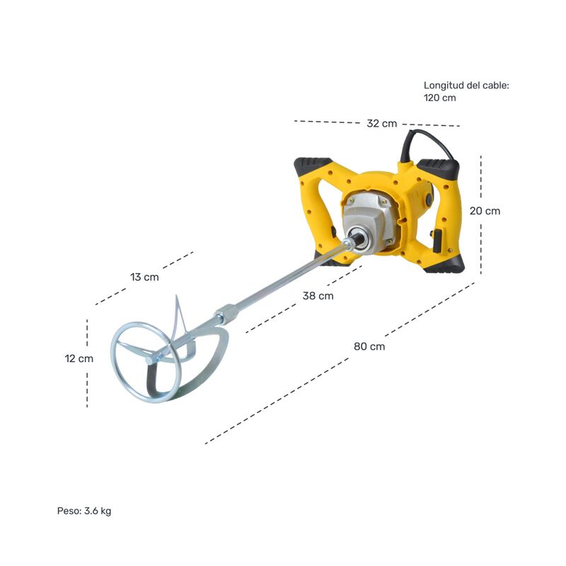 Mezcladora Eléctrica para Pintura Resina Morter... image number null