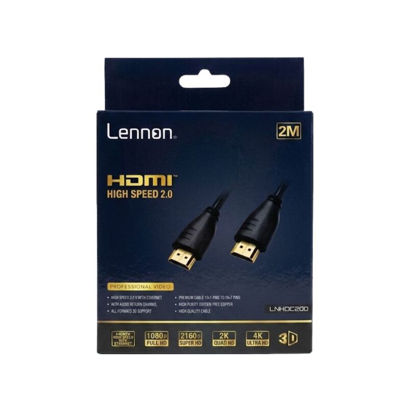 Cable Hdmi 2.0 Lennon Ln-hdc200 Alta Velocidad ... image number null
