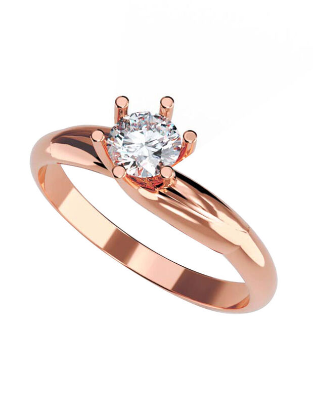 Anillo de Compromiso en Oro Rosa 10K con Circon... image number null