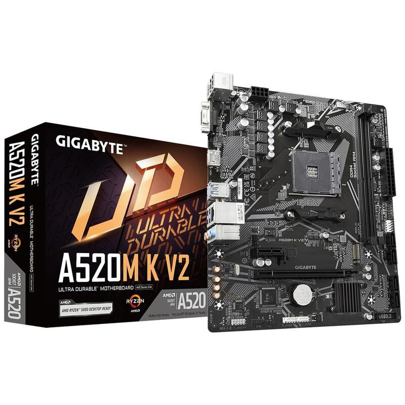T. Madre GIGABYTE A520M K V2, AM4, Micro-ATX image number null