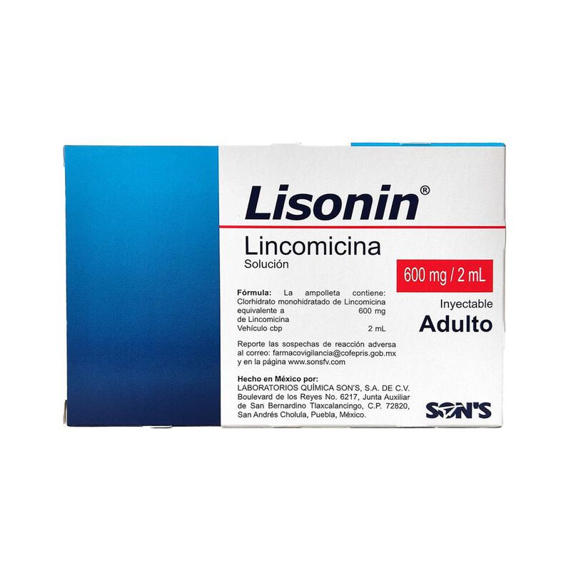 Lisonin Lincomisina 600 Mg Soluci&oacute;n 6 Ampolleta... image number null