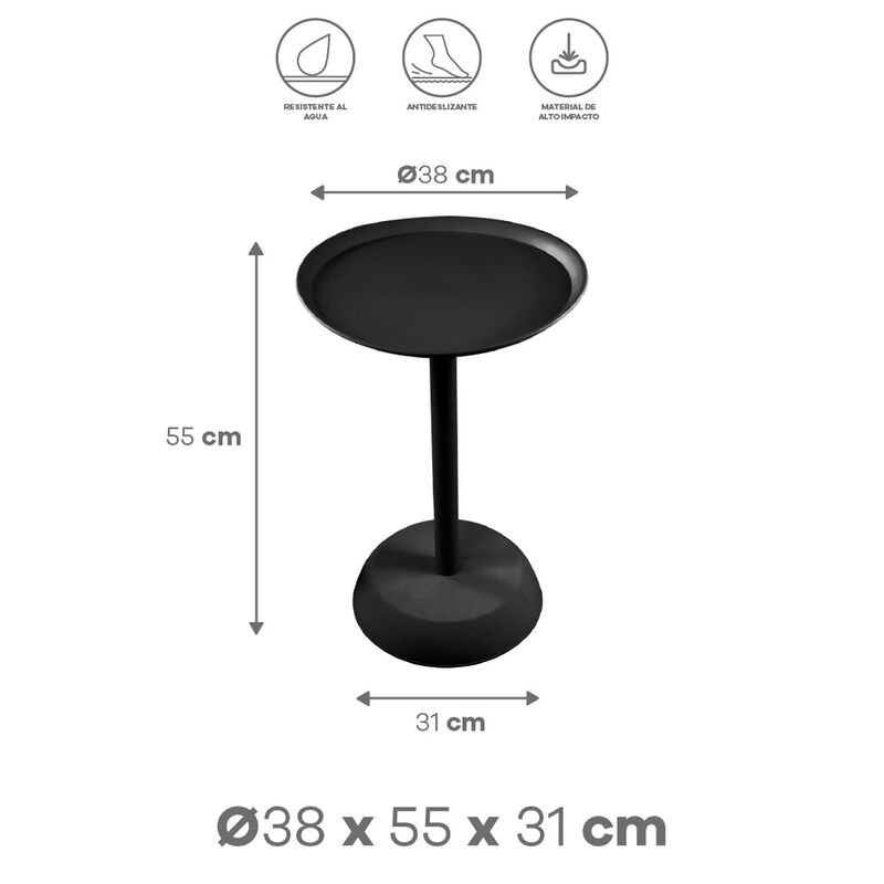 Mesa Auxiliar Redonda Tulip&aacute;n - Color Negra image number null