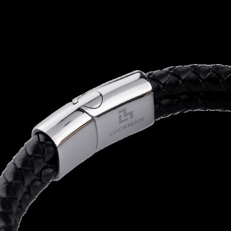 Pulseras Hombre, Brazaletes Cuero Y Acero Inoxi... image number null