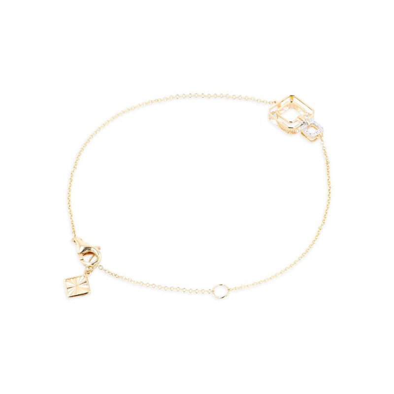Pulsera De Oro Amarillo 14K Con 2Pts De Diamant... image number null