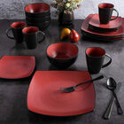 Vajilla Moderna Rojo Mate para 4 Personas 16pz Gibson