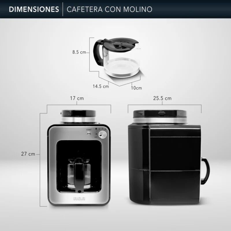 Cafetera C/Molino RCA RC-CAF4 Plato T&eacute;rmico 4 T... image number null