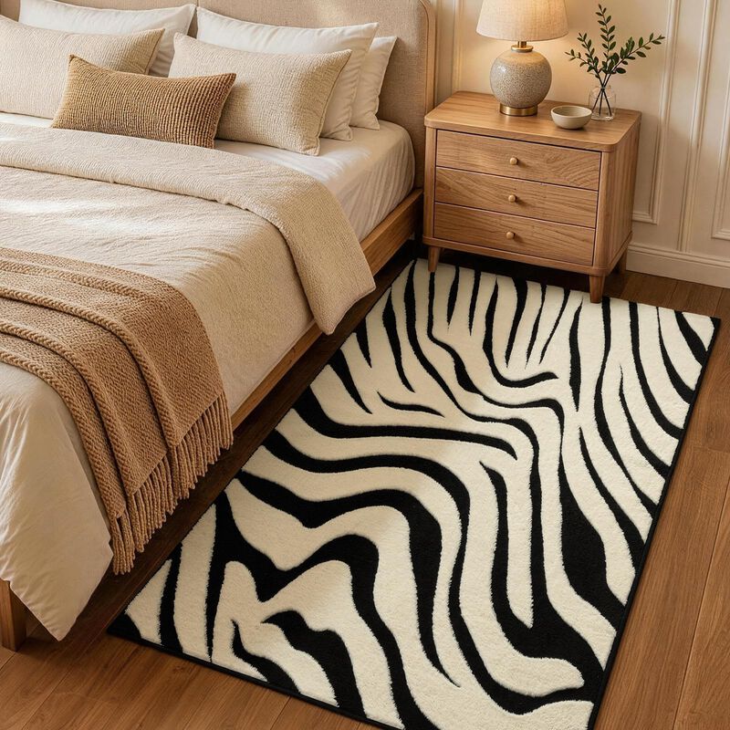 Alfombra Yihouse 91 Cm X 152 Cm Cebra Lavable A... image number null