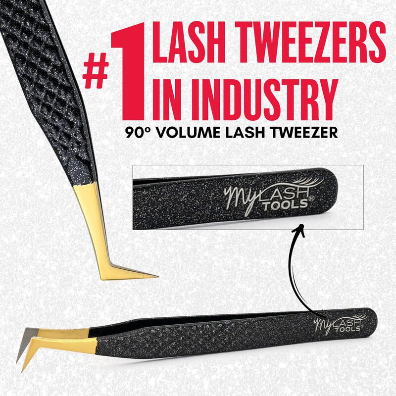 Pinza My Lash Tools De 12 cm Con Cuerpo Negro B... image number null