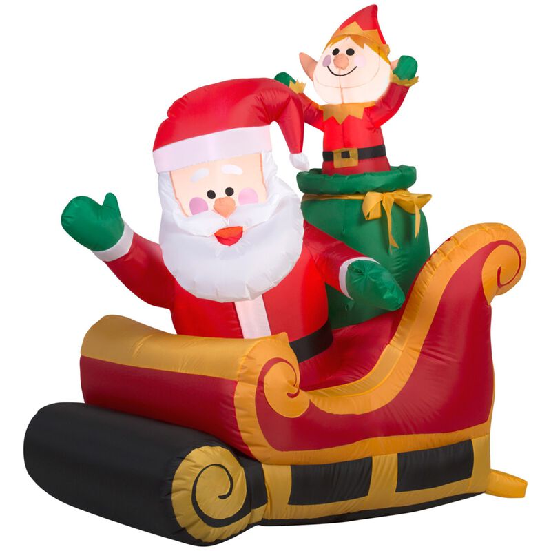 Pap&aacute; Noel Inflable Con Trineo Gemmy image number null