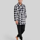 Bata Corta de Cuadros Negros Negro