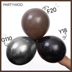 Globos Partywoo 100 Uds Marr&oacute;n Oscuro De Diferentes Tama&ntilde;os