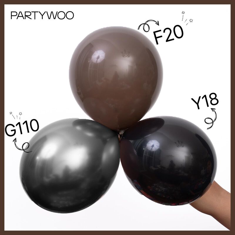 Globos Partywoo 100 Uds Marr&oacute;n Oscuro De Difere... image number null