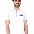 Playera Caballero Premium Cuello Con Cierre Blanco Roosevelt C376