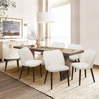 Juego De 6 Sillas De Comedor Colamy De Tela Moderna, Color Beige